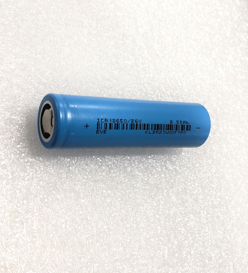 (USED *spot welded*) EVE ICR18650/26V 3.6v 2550mah 18650 Li-Ion Cells